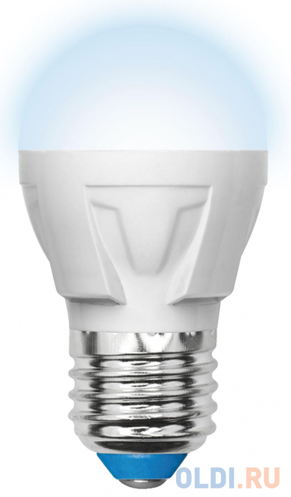 Лампа светодиодная шар Uniel LED-G45 7W/NW/E27/FR PLP01WH E27 7W 4000K UL-00002418 лампа светодиодная свеча uniel ul 00002412 e27 7w 4000k