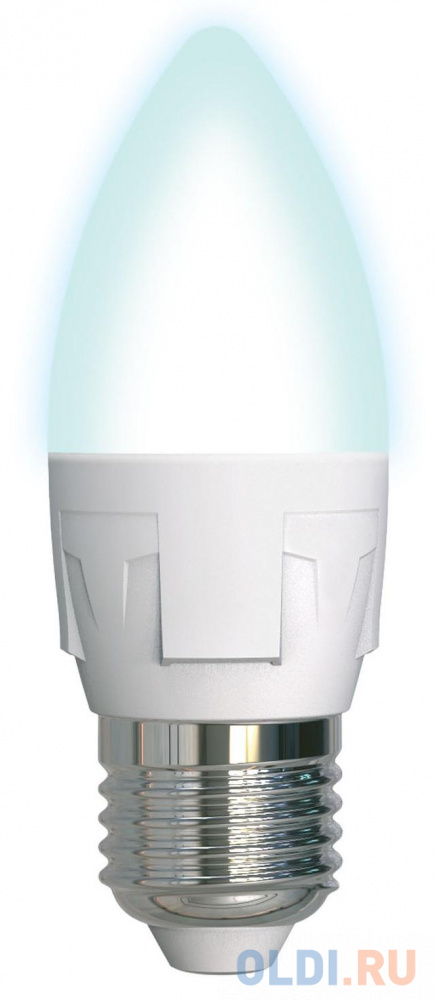 Лампа светодиодная свеча Uniel UL-00002412 E27 7W 4000K pure sense свеча кокосовая joy