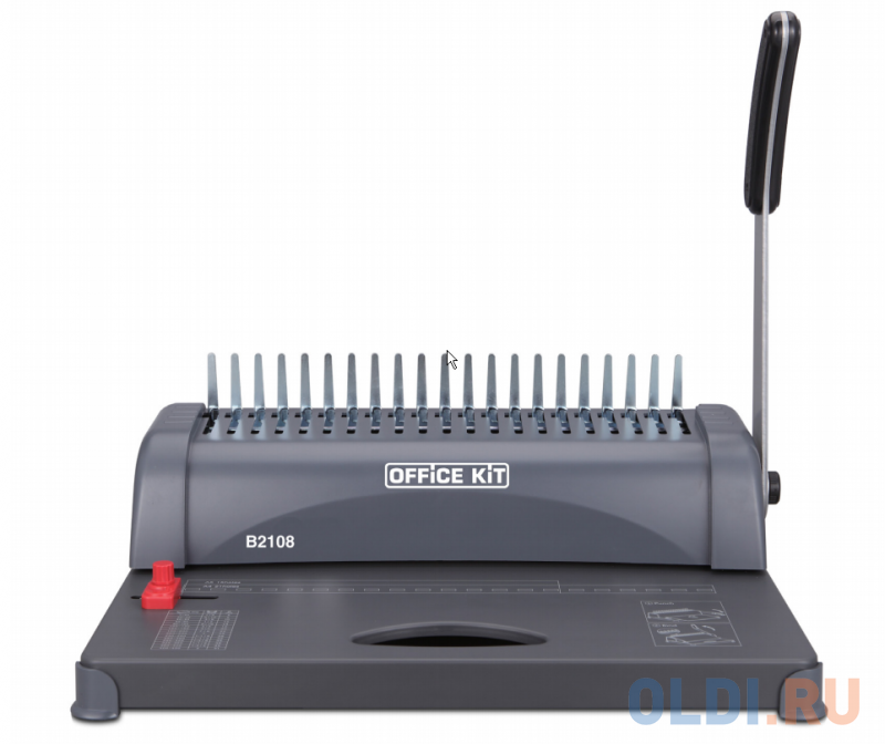 

Брошюровщик Office Kit B2108, ручная перфорация 8 листов, переплет max 350 листов, пластик.пружина (6-38мм)