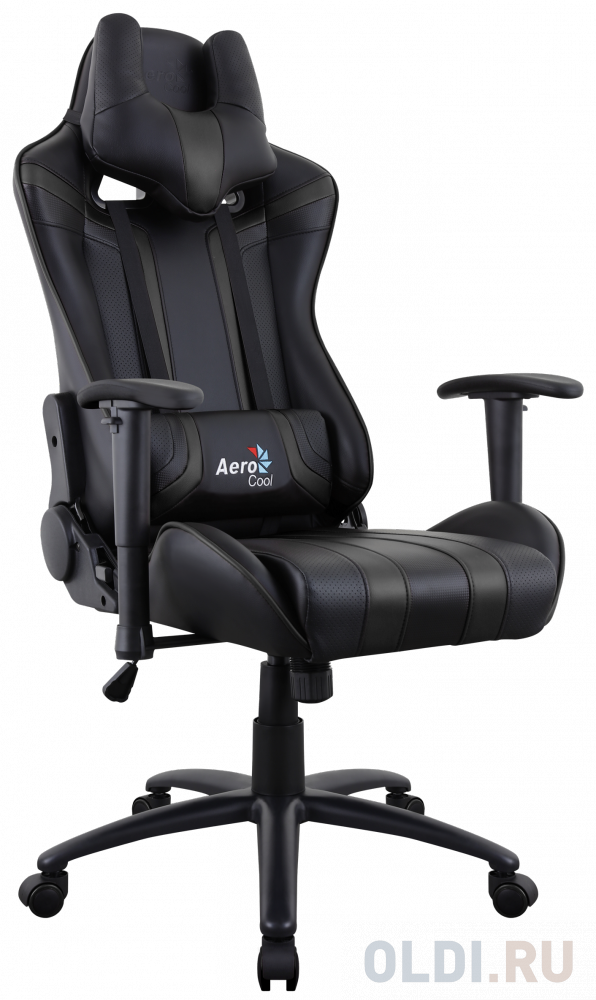 Игровое кресло Aerocool AC120 AIR-B , черное, с перфорацией, до 150 кг, размер, см (ШхГхВ) : 70х55х124/132