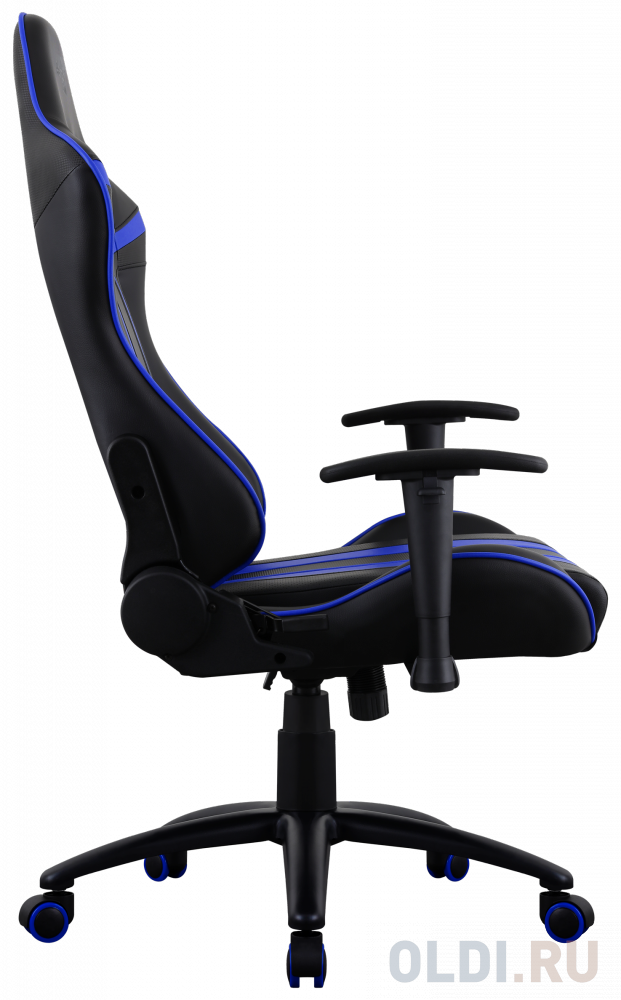 Игровое кресло Aerocool AC120 AIR-BB , черно-синее, с перфорацией, до 150 кг, размер, см (ШхГхВ) : 70х55х124/132. фото