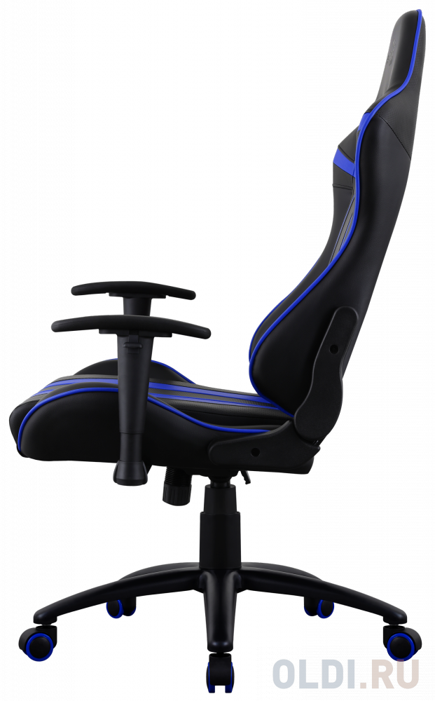 Игровое кресло Aerocool AC120 AIR-BB , черно-синее, с перфорацией, до 150 кг, размер, см (ШхГхВ) : 70х55х124/132. фото