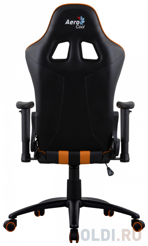 Игровое кресло Aerocool AC120 AIR-BO , черно-оранжевое, с перфорацией, до 150 кг, размер, см (ШхГхВ) : 70х55х124/132