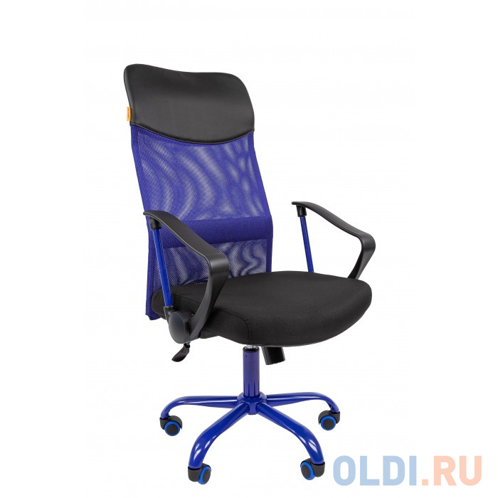 Офисное кресло Chairman 610 15-21 черный + синий, цвет чёрный с синим