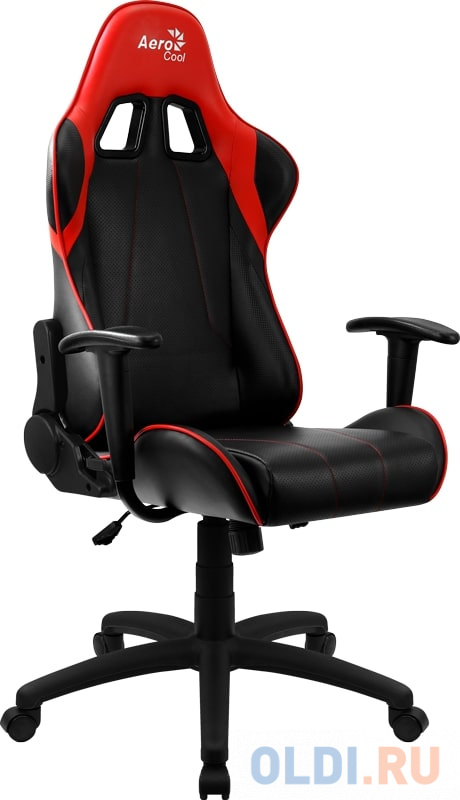 Игровое кресло Aerocool AC100 AIR Black Red , черно-красное, до 150 кг, ШxДxВ : 69x70x121-131см, газлифт класс 3 до 100 мм, механизм 