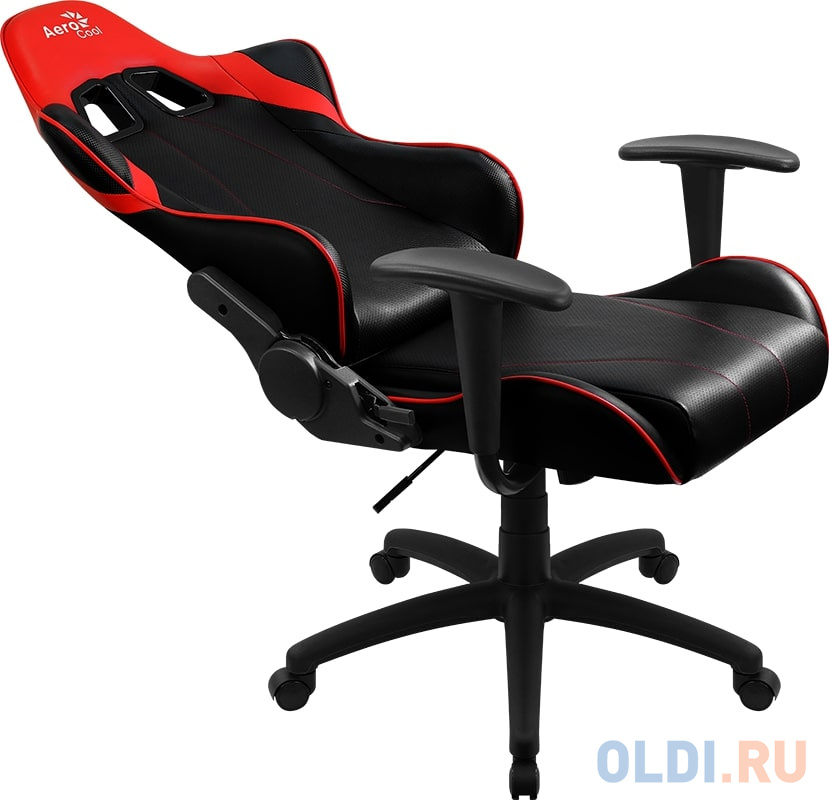 Игровое кресло Aerocool AC100 AIR Black Red , черно-красное, до 150 кг, ШxДxВ : 69x70x121-131см, газлифт класс 3 до 100 мм, механизм 