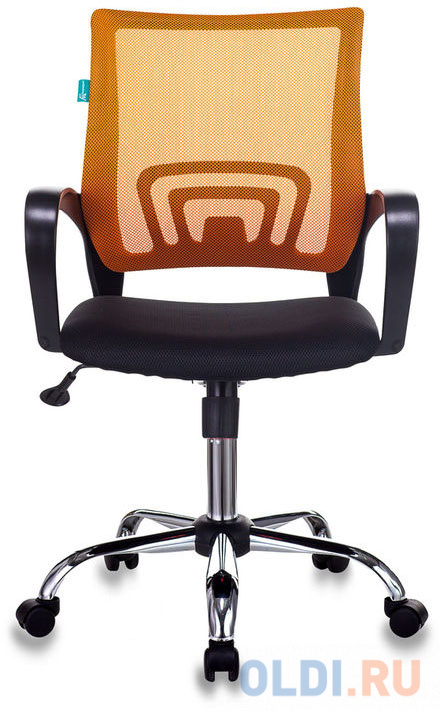 Кресло Бюрократ CH-695N/SL/OR/BLACK спинка сетка оранжевый TW-38-3 сиденье черный TW-11 крестовина хром фото