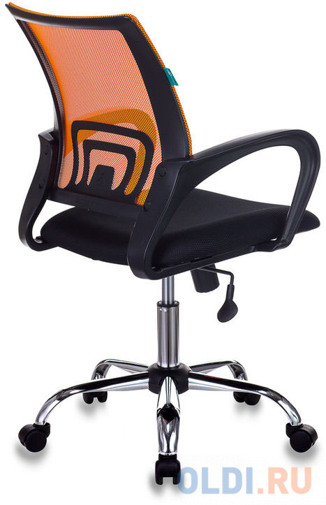 Кресло Бюрократ CH-695N/SL/OR/BLACK спинка сетка оранжевый TW-38-3 сиденье черный TW-11 крестовина хром фото