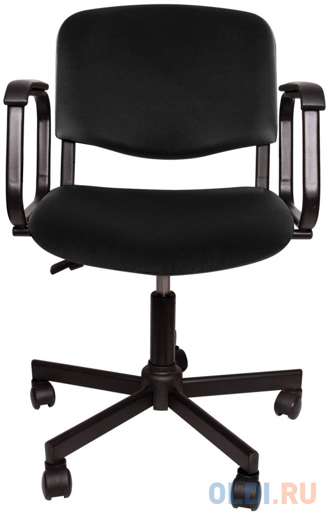 Кресло КР08, с подлокотниками, черное, КР01.00.08-101- кресло офисное brabix fancy mg 201w с подлокотниками пластик белый с рисунком giraffe 532407