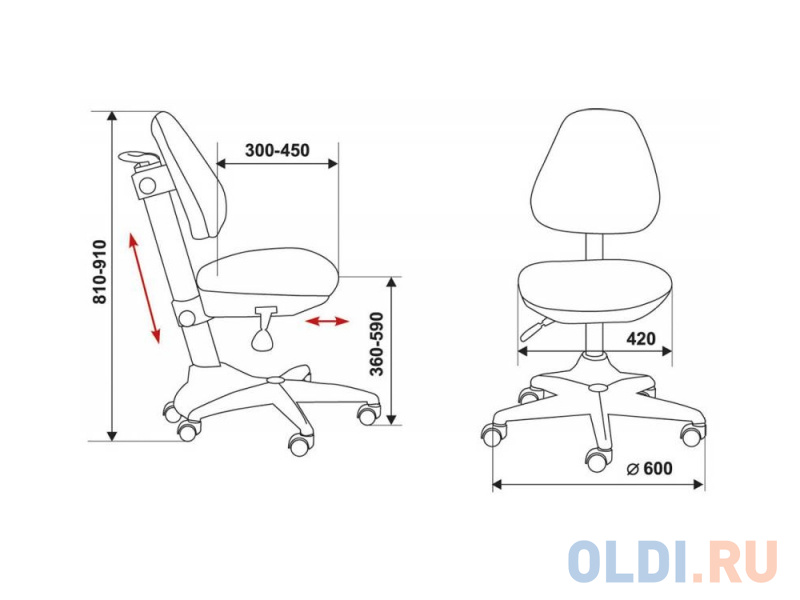 Кресло детское Бюрократ KD-2/BL/TW-55 голубой фото