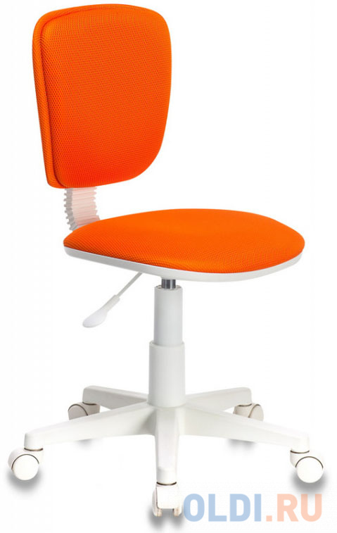 Кресло детское Бюрократ CH-W204NX/ORANGE оранжевый TW-96-1 (пластик белый) CH-W204NX/ORANGE - фото 1