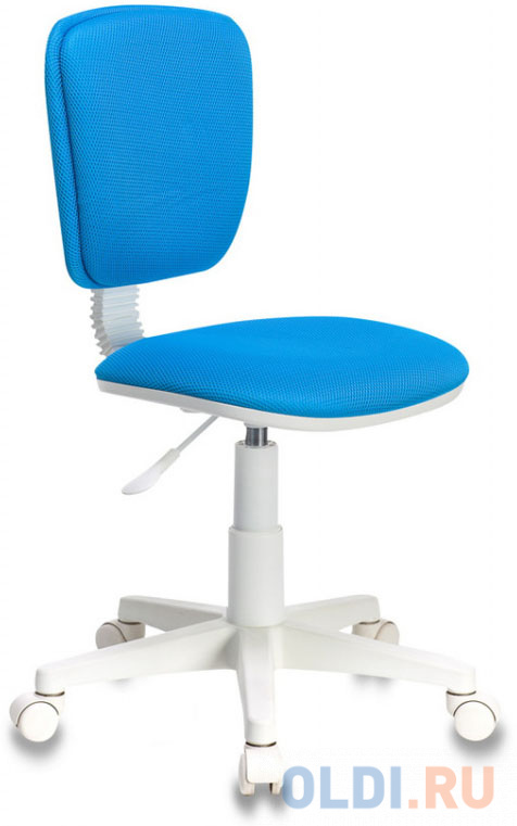 Кресло детское Бюрократ CH-W204NX/BLUE голубой TW-55 (пластик белый) CH-W204NX/BLUE - фото 1