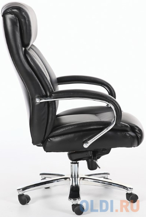 Кресло офисное BRABIX "Direct EX-580", хром, рециклированная кожа, черное фото