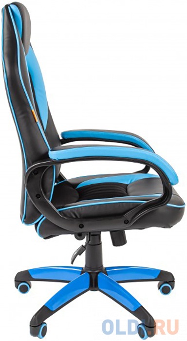 Офисное кресло Chairman   game 16 Россия экопремиум черный/голубой (7024556) фото