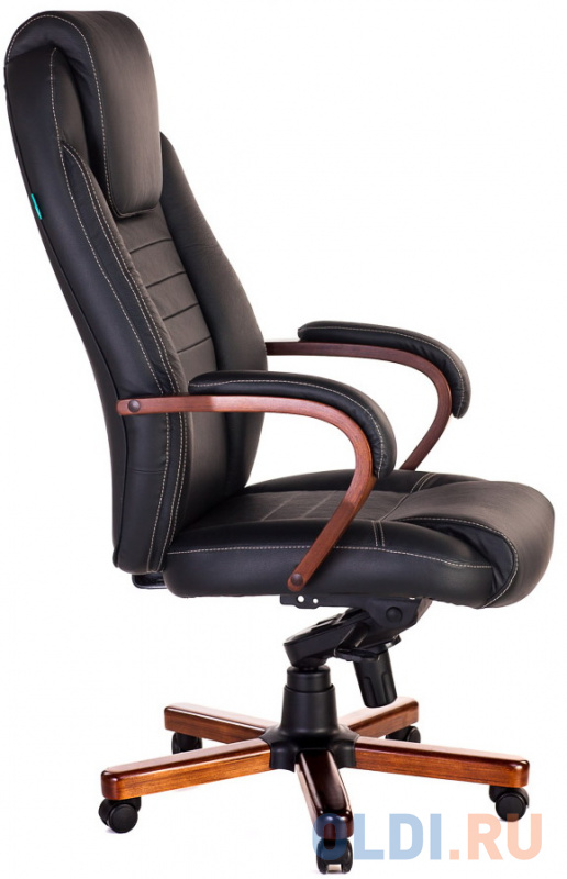 

Кресло руководителя Бюрократ T-9923MAHOGANY/BLACK черный кожа крестовина дерево