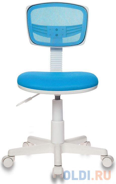 кресло бюрократ ch 695nlt синий tw 05 сиденье tw 11 сетка ткань крестовина пластик Кресло детское Бюрократ CH-W299/LB/TW-55 спинка сетка голубой TW-31 TW-55 (пластик белый)