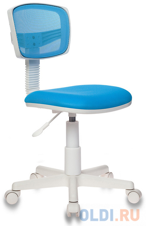 Кресло детское Бюрократ CH-W299/LB/TW-55 спинка сетка голубой TW-31 TW-55 (пластик белый) фото