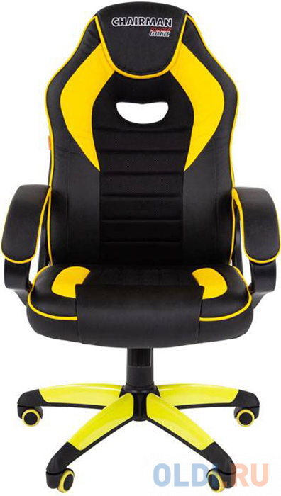 Офисное кресло Chairman   game 16 Россия экопремиум черный/желтый  (7028514) офисное кресло стандарт ст 68 россия экокожа черн