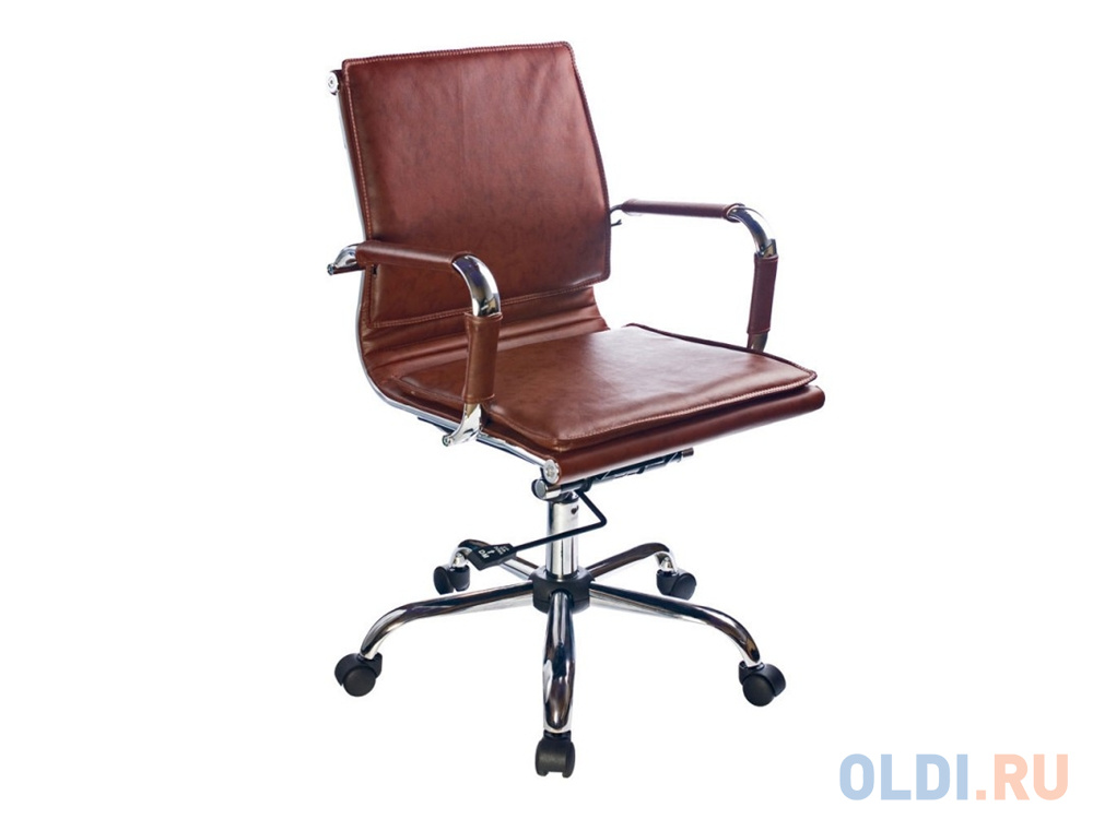 Кресло Buro CH-993-Low/Brown низкая спинка коричневый искусственная кожа крестовина хром