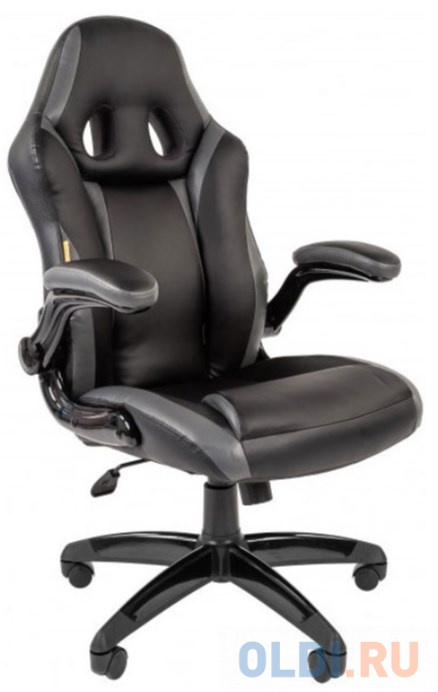 Офисное кресло Chairman   game 15 Россия экопремиум черный/серый (7022780) кресло игровое chairman game 50 7115872 серый синий