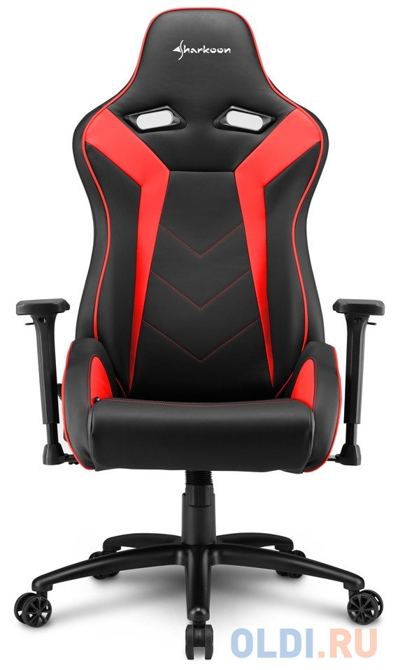 Игровое кресло Sharkoon Elbrus 3 чёрно-красное (синтетическая кожа, регулируемый угол наклона, механизм качания) подставка для ног brauberg офисная 43 5х33 см регулируемый угол наклона черная 531488