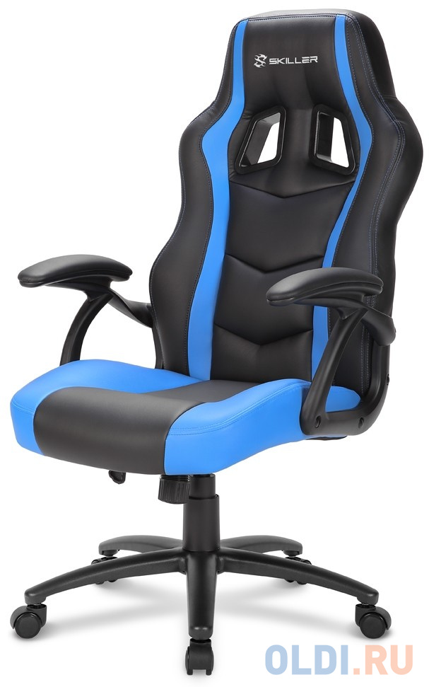 

Игровое кресло Sharkoon Shark Skiller SGS1 чёрно-синее (синтетическая кожа, регулируемый угол наклона, механизм качания