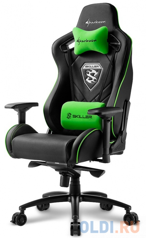 

Кресло для геймеров Sharkoon Shark Skiller SGS4 черный/зеленый