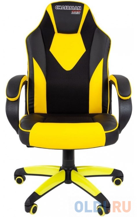 Офисное кресло Chairman   game 17 Россия экопремиум черный/желтый  (7028515) офисное кресло chairman game 17 россия экопремиум красный 7024560