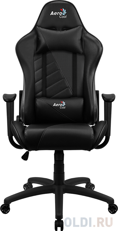 Игровое кресло Aerocool AC110 AIR All Black , черное, до 150 кг, ШxДxВ : 69x70x121-131см, газлифт класс 4 до 100 мм, механизм 