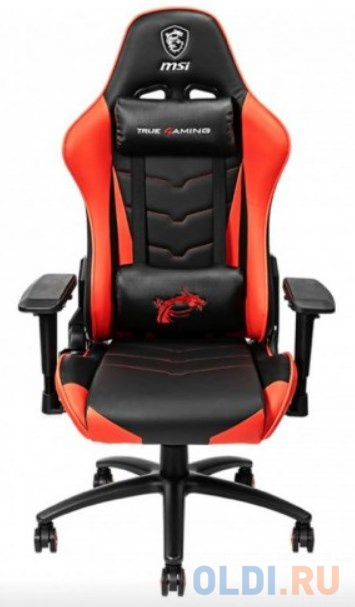 Игровое кресло MSI MAG CH120 чёрно-красное (ПХВ-кожа, 4D подлокотники, газпатрон 4 класс) кресло msi mag ch130 i fabric 9s6 b0y30s 015 серое ткань 2d подлокотники газпатрон 4 класс