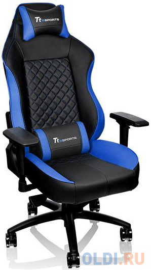 Кресло компьютерное игровое Thermaltake GT Comfort C500 черно-синий GC-GTC-BLLFDL-01 defender игровое кресло ares темно синий pu 3 класс мягк подлокотник