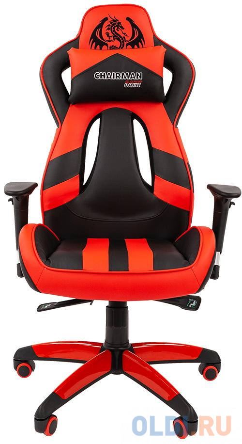 Игровое кресло Chairman game 25 черный/красный (экокожа, регулируемый угол наклона, механизм качания) 00-07054931 - фото 2