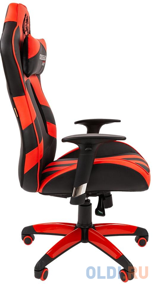 Игровое кресло Chairman game 25 черный/красный (экокожа, регулируемый угол наклона, механизм качания) 00-07054931 - фото 3