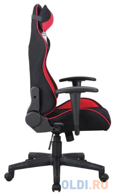 Кресло компьютерное BRABIX "GT Racer GM-101", подушка, ткань, черное/красное, 531820 фото