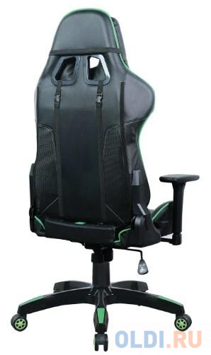 Кресло компьютерное BRABIX "GT Carbon GM-120", две подушки, экокожа, черное/зеленое, 531929 фото
