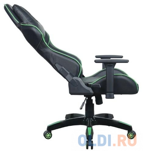 Кресло компьютерное BRABIX "GT Carbon GM-120", две подушки, экокожа, черное/зеленое, 531929 фото