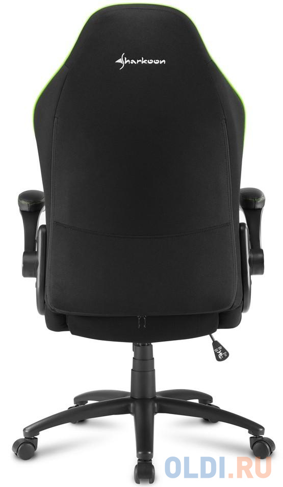 Игровое кресло Sharkoon Elbrus 1 чёрно-зелёное (ткань, регулируемый угол наклона, механизм качания), цвет черный/зеленый, размер 126.5х62х62 см - фото 5