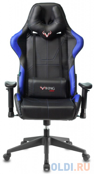 Кресло игровое Бюрократ VIKING 5 AERO BLUE черный/синий искусственная кожа фото