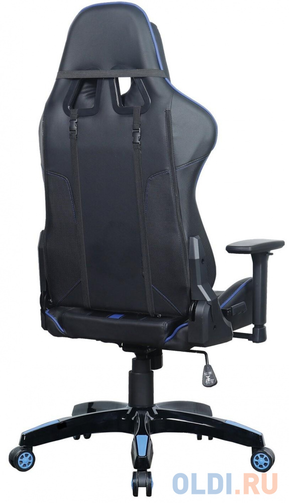 Кресло компьютерное BRABIX "GT Carbon GM-120", две подушки, экокожа, черное/синее, 531930 фото
