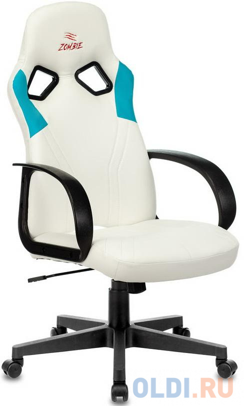 Кресло для геймеров Zombie RUNNER белый голубой