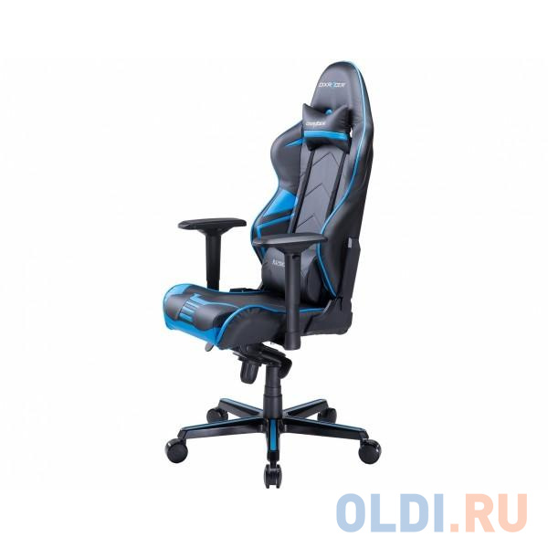 Игровое кресло DXRacer Racing чёрно-синее (OH/RV131/NB, кожа-PU, регулируемый угол наклона, механизм качания) OH/RV131/N - фото 1