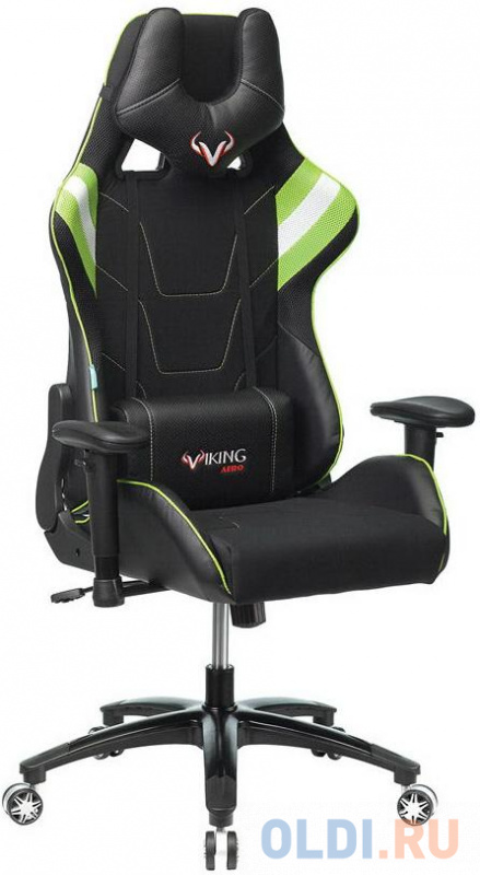 

Кресло для геймеров Zombie VIKING 4 AERO чёрный салатовый