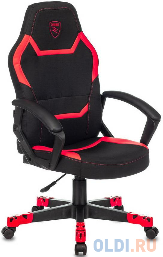 Кресло для геймеров Zombie ZOMBIE 10 RED чёрный с красным, размер 1080 х 430х 490 мм - фото 1