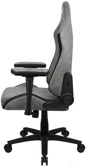 Кресло для геймеров Aerocool CROWN AeroSuede Stone Grey серый фото