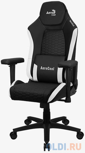 Кресло для геймеров Aerocool CROWN Leatherette Black White чёрный белый фото