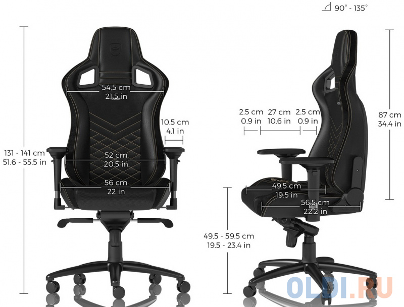 Кресло для геймеров Noblechairs EPIC чёрный золотистый Кресло для геймеров Noblechairs EPIC чёрный золотистый фото
