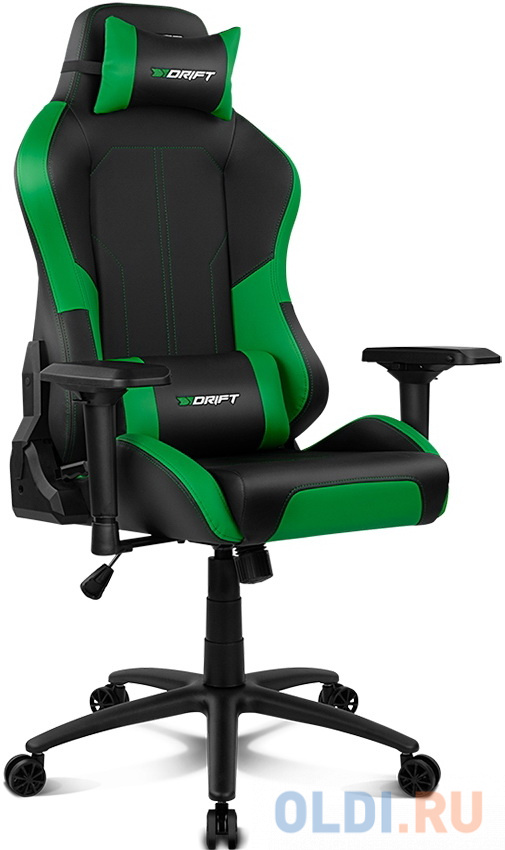 Кресло для геймеров Drift DR250 чёрный зеленый