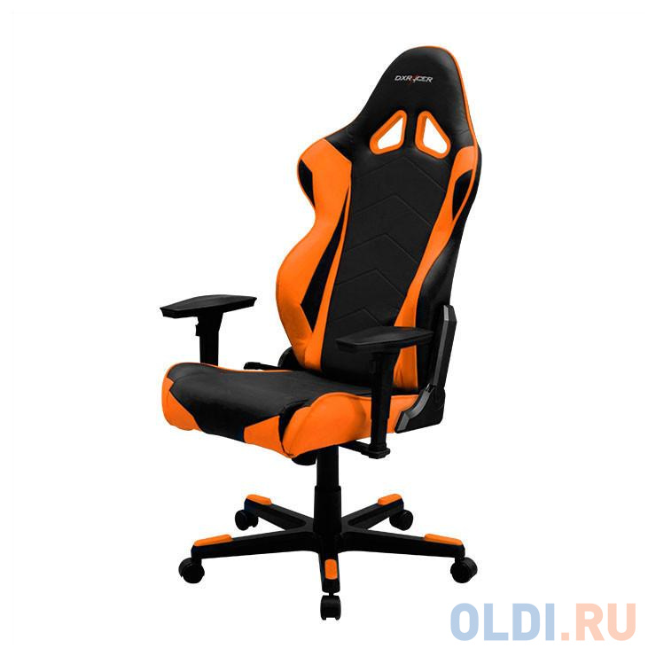 Игровое кресло DXRacer  Racing чёрно-оранжевое (OH/RE0/NO, экокожа, регулируемый угол наклона, механизм качания) OH/RE0/NO - фото 1