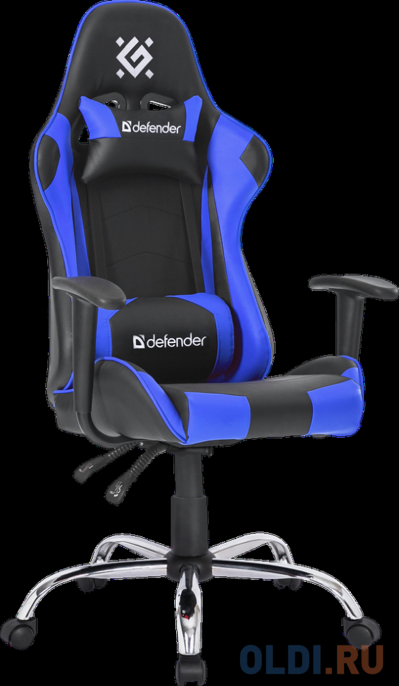 Кресло для геймеров Defender GAMER чёрный синий, размер 66 x 51 x 133-143 см - фото 1