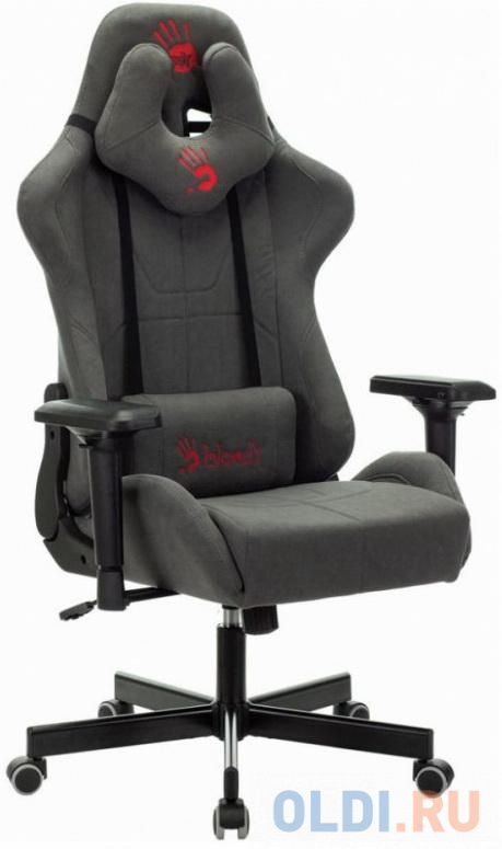 Кресло для геймеров A4TECH Bloody GC-700 серый игровое кресло warp sg чёрно синее экокожа алькантара регулируемый угол наклона механизм качания